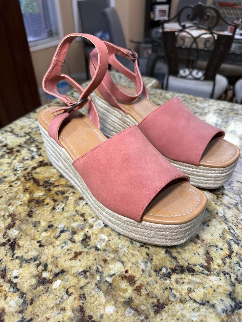 A.N.A Espadrille Wedge Sandals Size 11 Pink